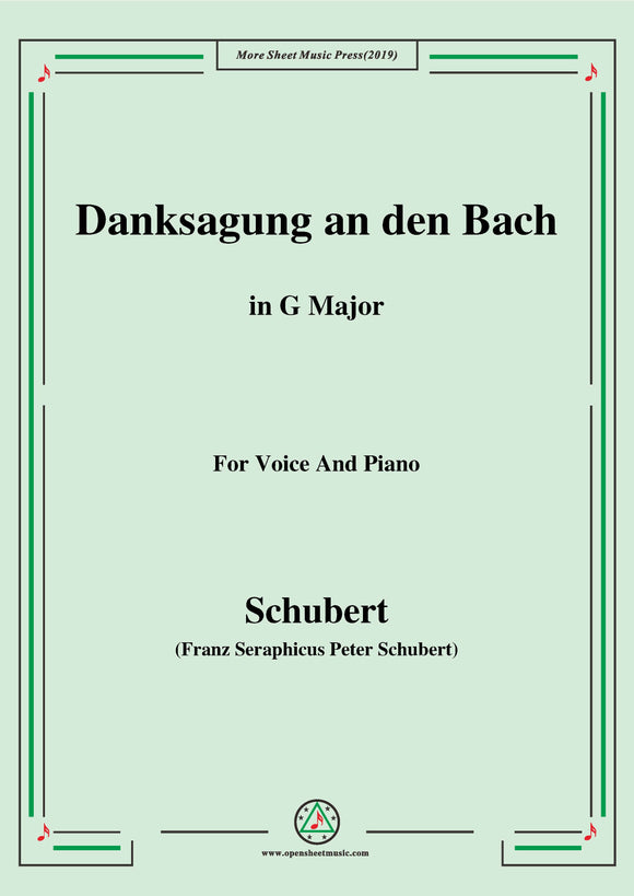 Schubert-Danksagung an den Bach,from 'Die Schöne Müllerin',Op.25 No.4