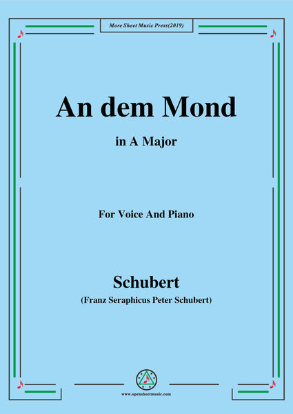 Schubert An den Mond(To The Moon),D.468 – Open Sheet Music