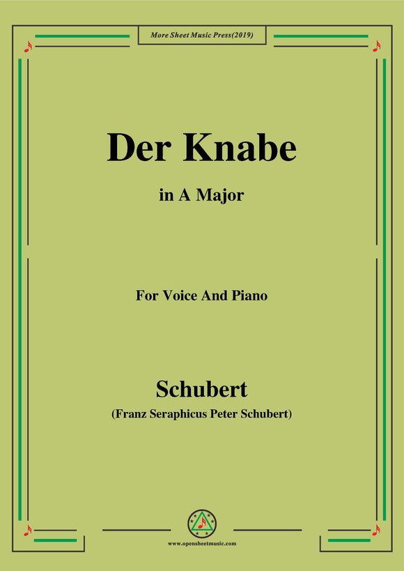 Knabe Schubert Der Knabe – Open Sheet Music