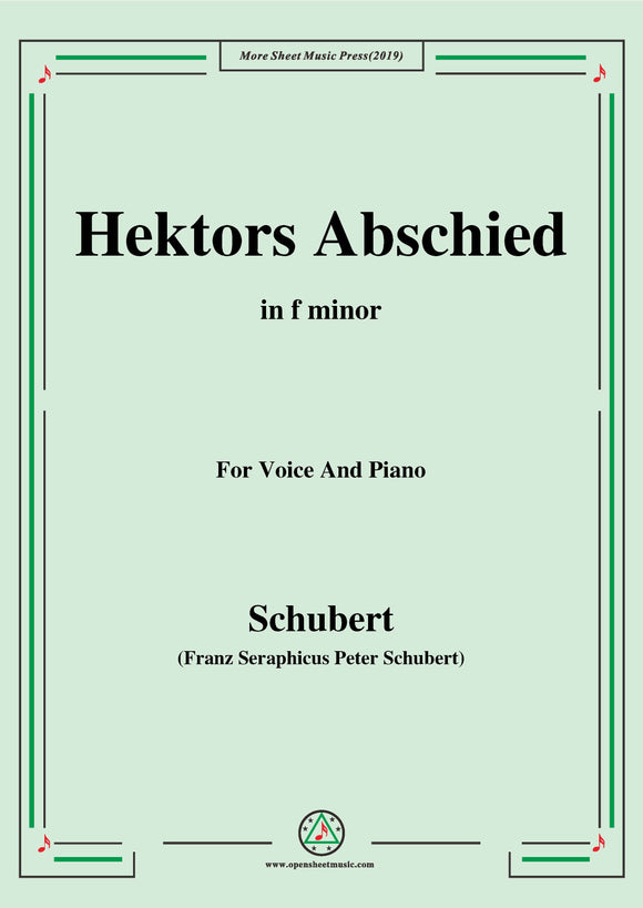 Schubert-Hektors Abschied(Hector's Farewell),D.312