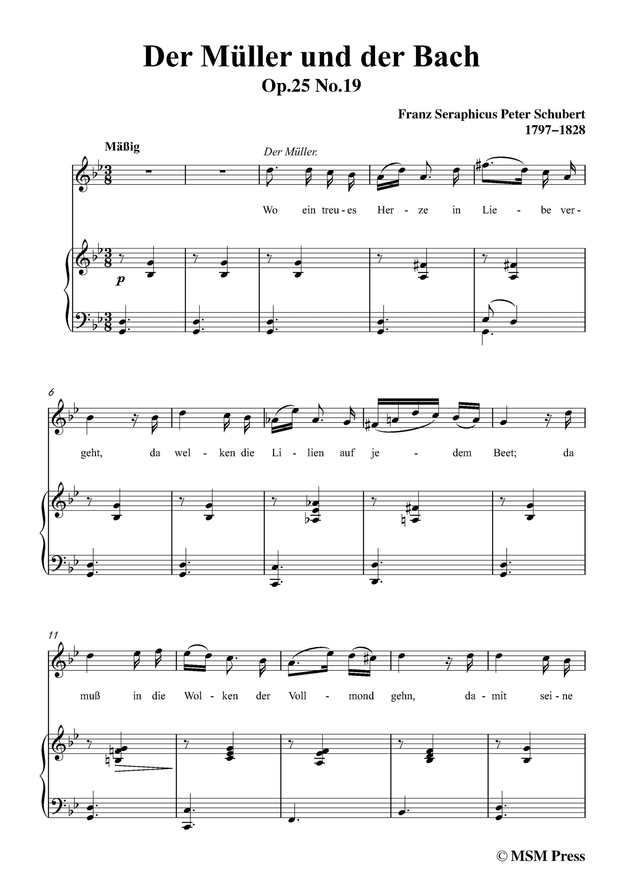 Schubert Der Müller und der Bach – Open Sheet Music
