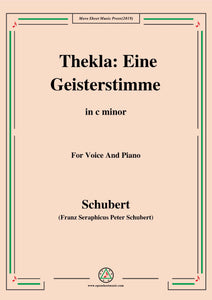 Schubert-Thekla: Eine Geisterstimme(Thekla: A Spirit Voice),D.595