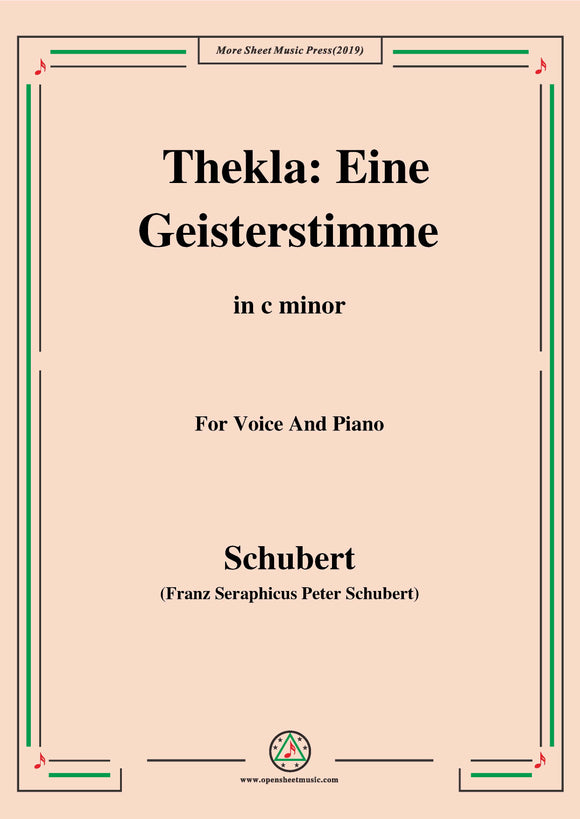 Schubert-Thekla: Eine Geisterstimme(Thekla: A Spirit Voice),D.595