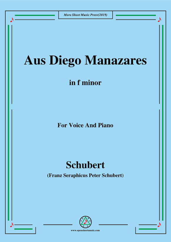 Schubert-Aus Diego Manazares,D.458