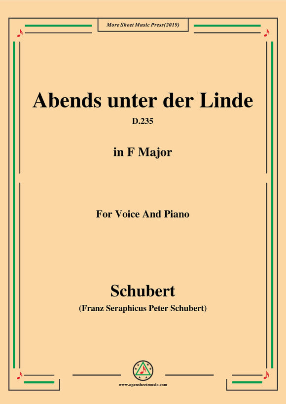 Schubert-Abends unter der Linde,D.235