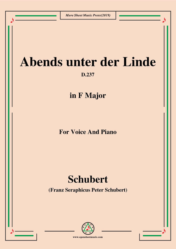 Schubert-Abends unter der Linde,D.237