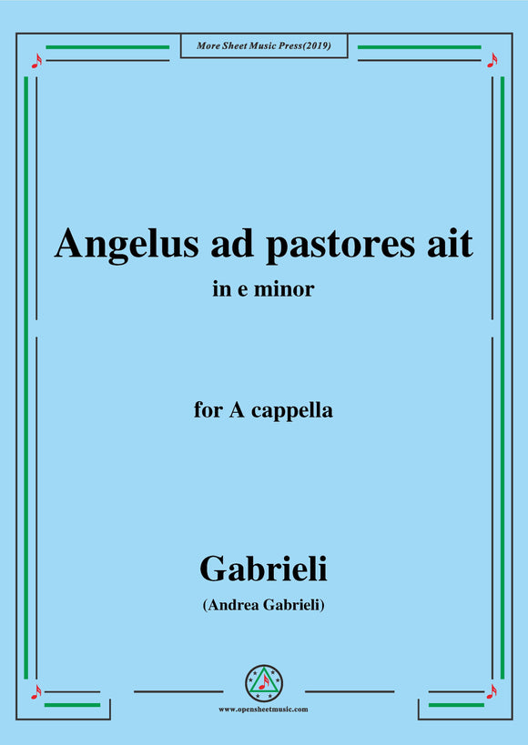 Gabrieli-Angelus ad pastores ait,for A cappella