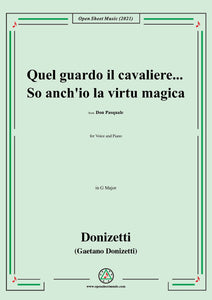 Donizetti-Quel guardo il cavaliere...So anch'io la virtu magica,in G Major,for Voice and Piano