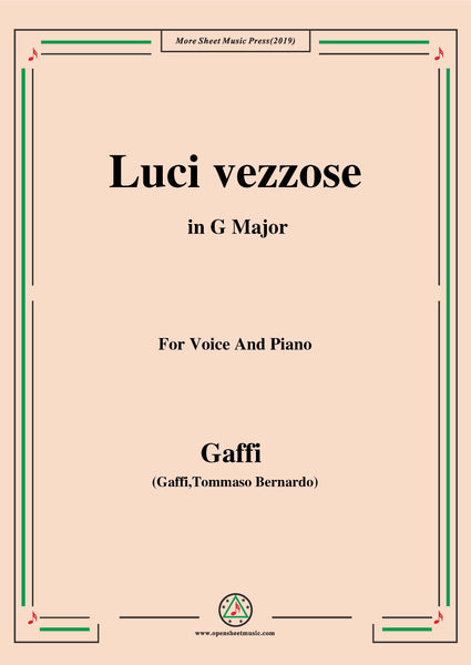 Gaffi Luci vezzose – Open Sheet Music