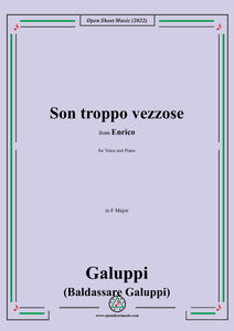 Galuppi-Son troppo vezzose,in F Major,from 'Enrico',for Voice and Piano