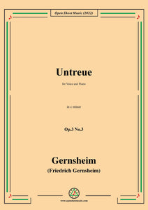 Gernsheim-Untreue,Op.3 No.3,in c minor,for Voice and Piano