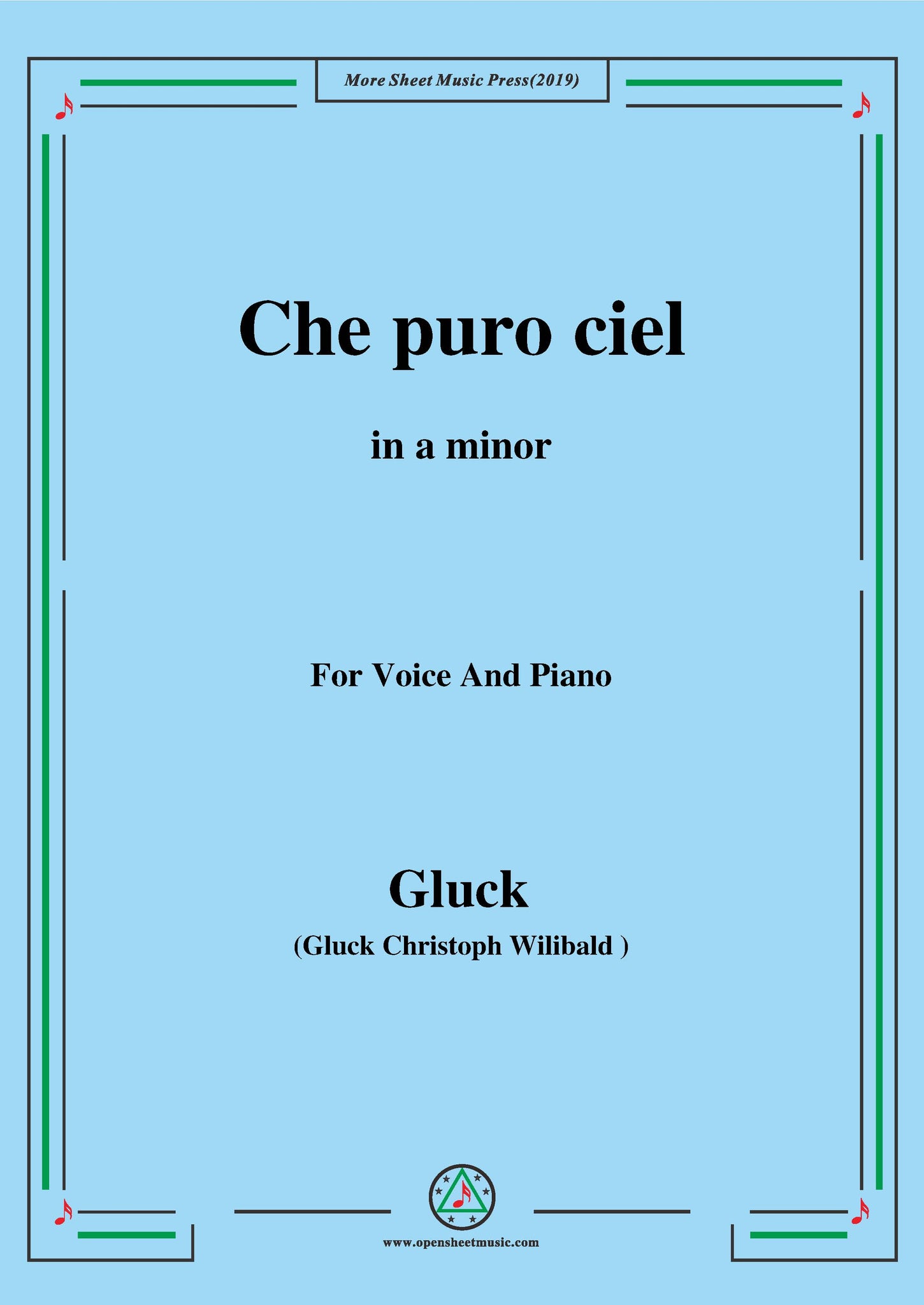 C. W. Gluck Che puro ciel – Open Sheet Music