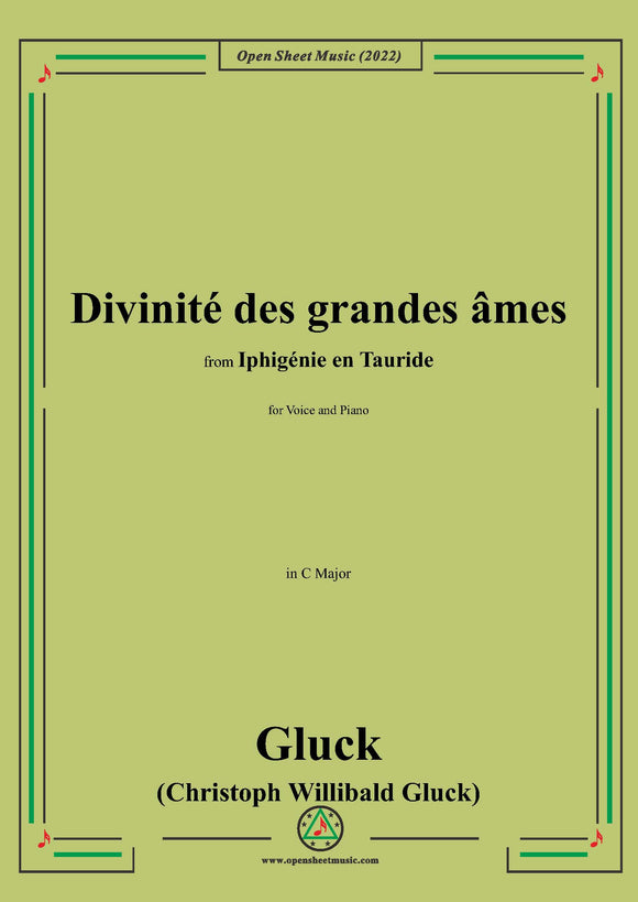 Gluck-Divinité des grandes âmes,in C Major