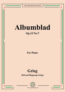 Grieg-Albumblad Op.12 No.7,for Piano