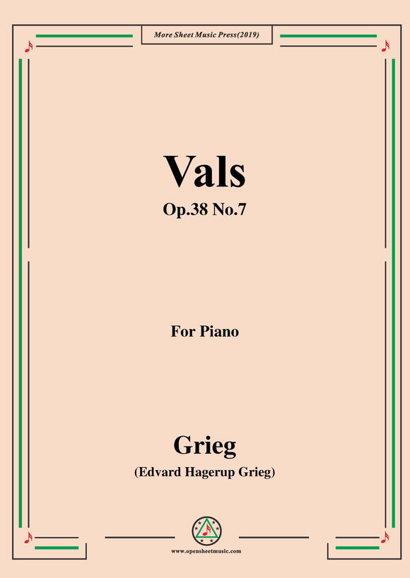 Grieg-Vals Op.38 No.7,for Piano