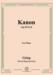 Grieg-Kanon Op.38 No.8,for Piano