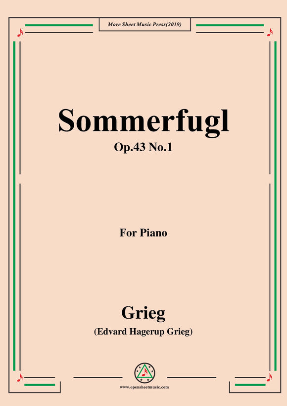 Grieg-Sommerfugl Op.43 No.1,for Piano