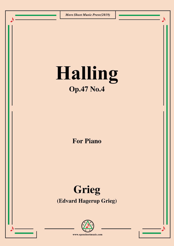 Grieg-Halling Op.47 No.4,for Piano