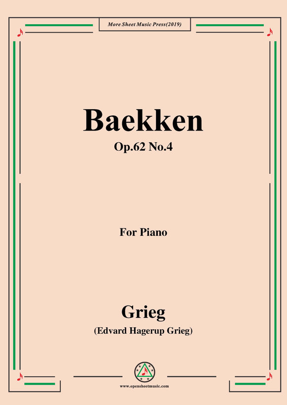 Grieg-Baekken Op.62 No.4,for Piano