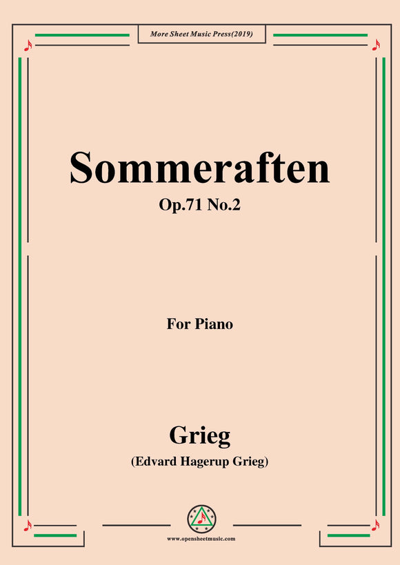 Grieg-Sommeraften Op.71 No.2,for Piano