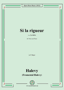 Halévy-Si la rigueur,from La Juive,for Voice and Piano
