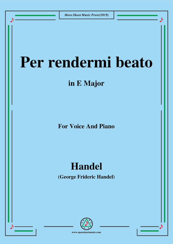 Handel-Per rendermi beato,from 'Serse'