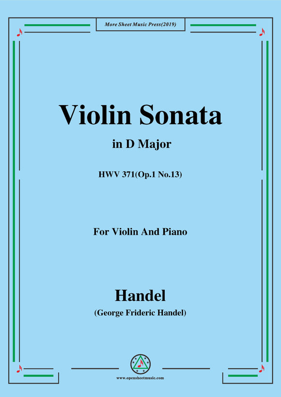 Handel-Violin Sonata,HWV 371(Op.1 No.13)