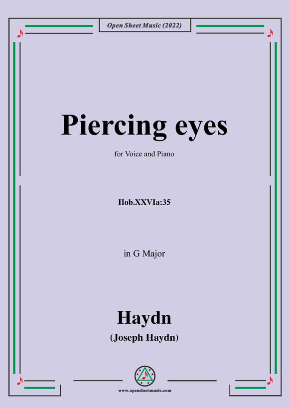 Haydn-Piercing eyes,Hob.XXVIa:35,in G Major,for Voice and Piano