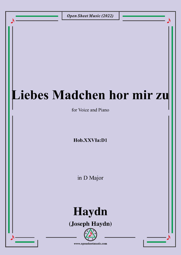 Haydn-Liebes Madchen hor mir zu,Hob.XXVIa:D1,in D Major