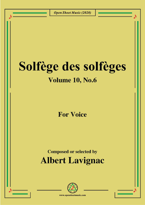 Lavignac-Solfège des solfèges,Volume 10,No.6