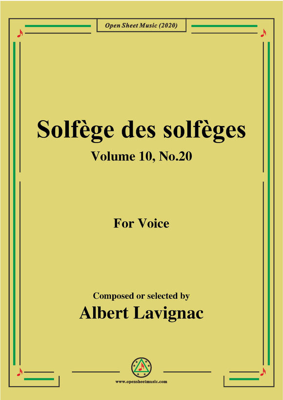 Lavignac-Solfège des solfèges,Volume 10,No.20