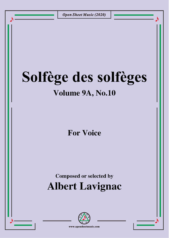 Lavignac-Solfège des solfèges,Volume 9A,No.10