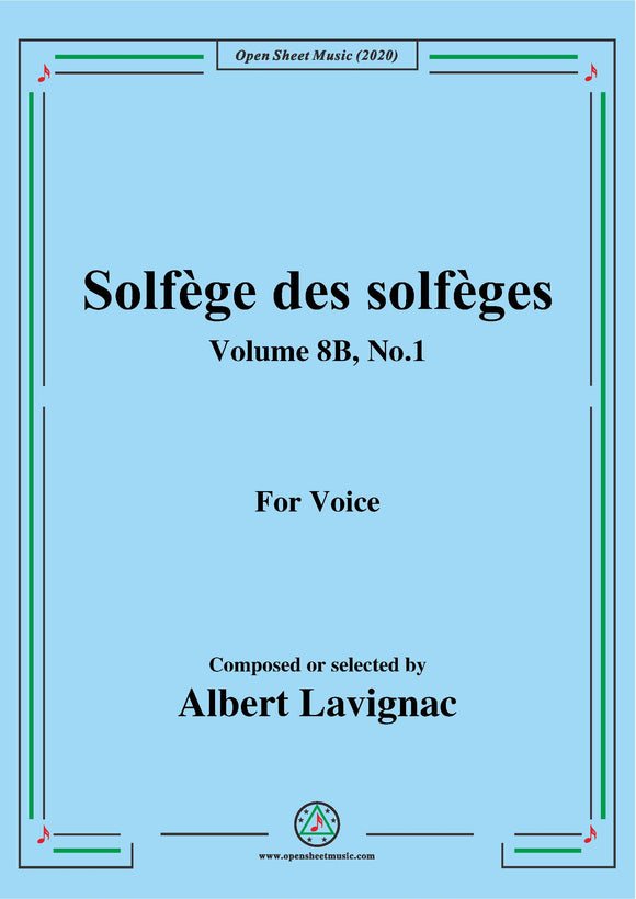 Lavignac-Solfège des solfèges,Volume 8B,No.1