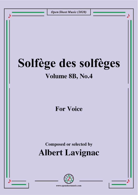 Lavignac-Solfège des solfèges,Volume 8B,No.4