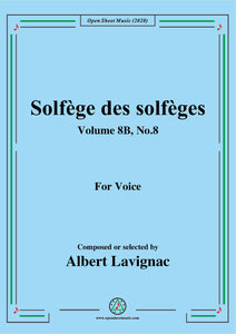 Lavignac-Solfège des solfèges,Volume 8B,No.8,for Voice