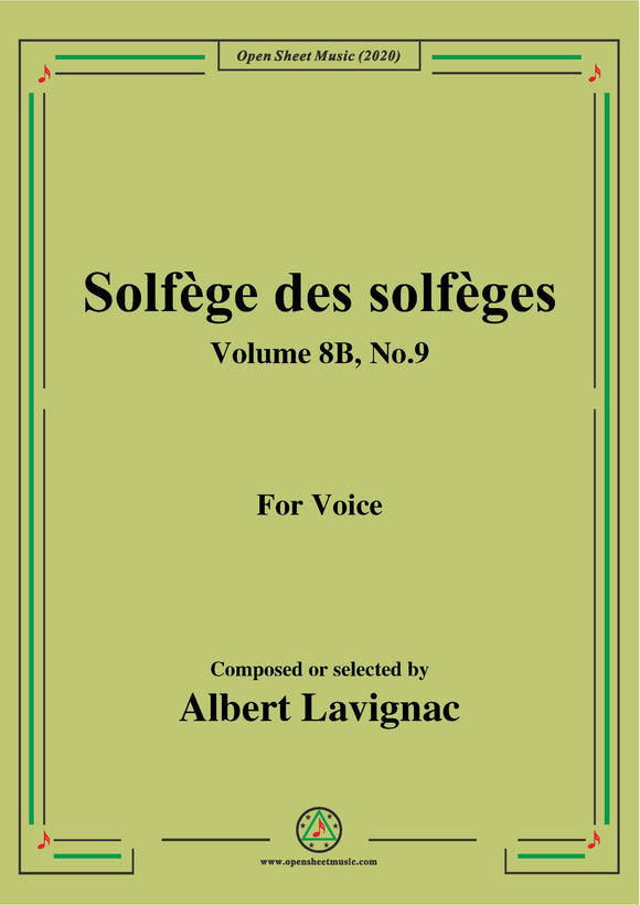 Lavignac-Solfège des solfèges,Volume 8B,No.9
