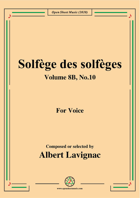 Lavignac-Solfège des solfèges,Volume 8B,No.10