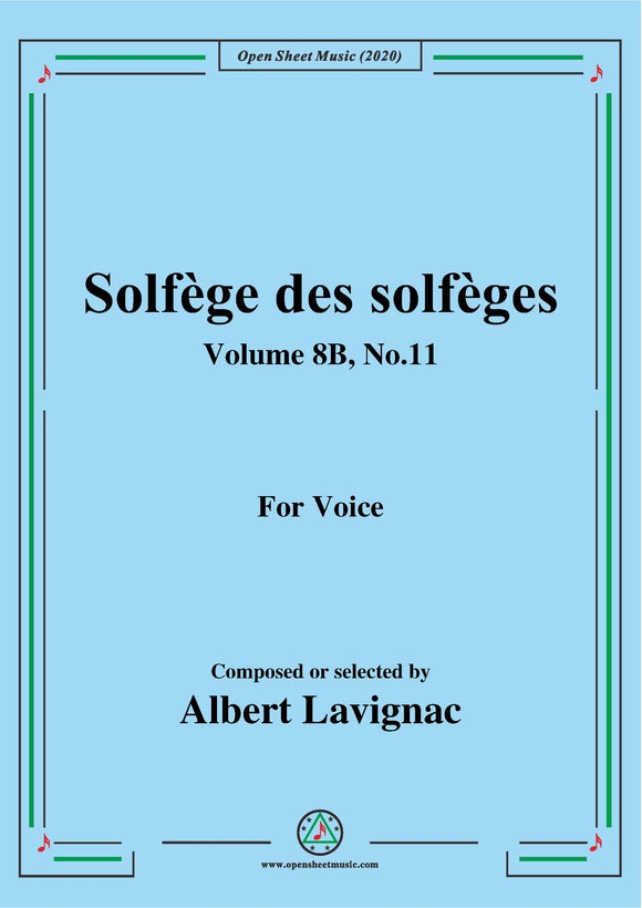 Lavignac-Solfège des solfèges,Volume 8B,No.11