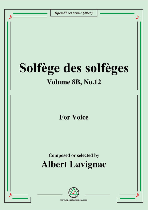 Lavignac-Solfège des solfèges,Volume 8B,No.12