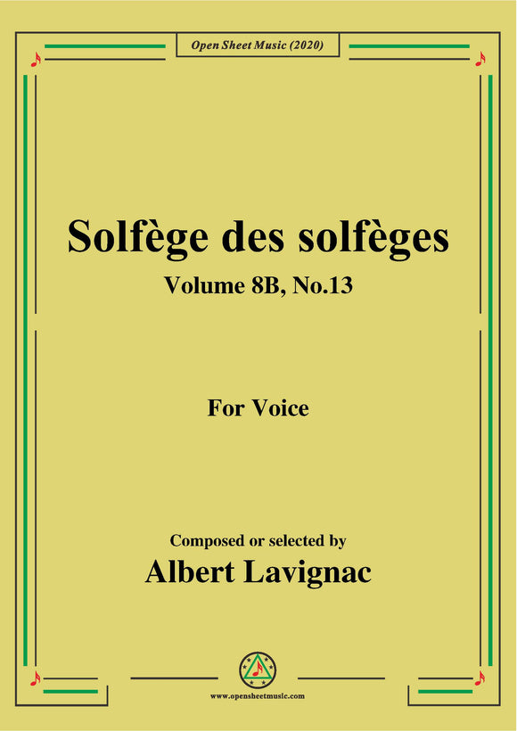 Lavignac-Solfège des solfèges,Volume 8B,No.13