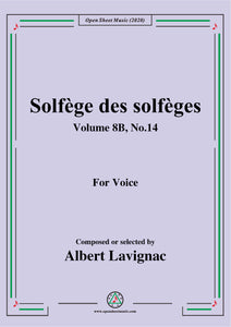 Lavignac-Solfège des solfèges,Volume 8B,No.14,for Voice