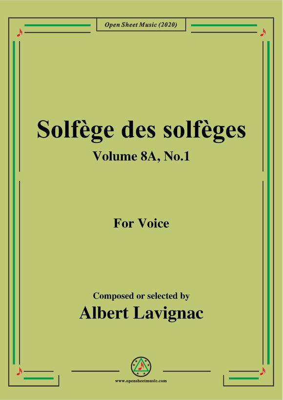 Lavignac-Solfège des solfèges,Volume 8A,No.1