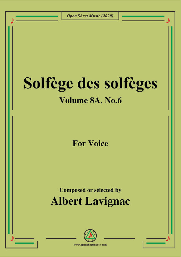 Lavignac-Solfège des solfèges,Volume 8A,No.6