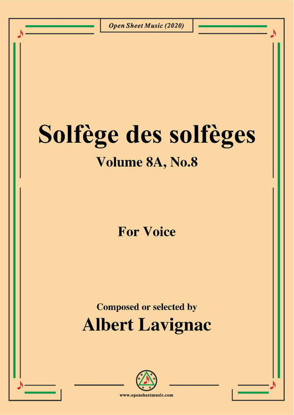 Lavignac-Solfège des solfèges,Volume 8A,No.8
