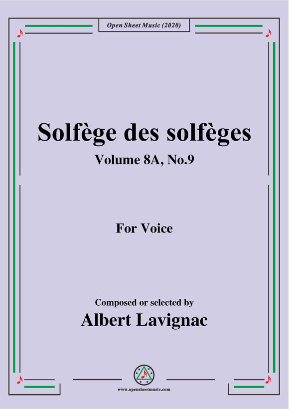 Lavignac-Solfège des solfèges,Volume 8A,No.9
