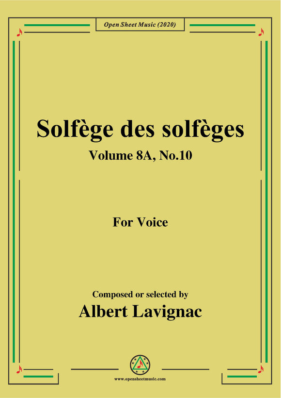 Lavignac-Solfège des solfèges,Volume 8A,No.10