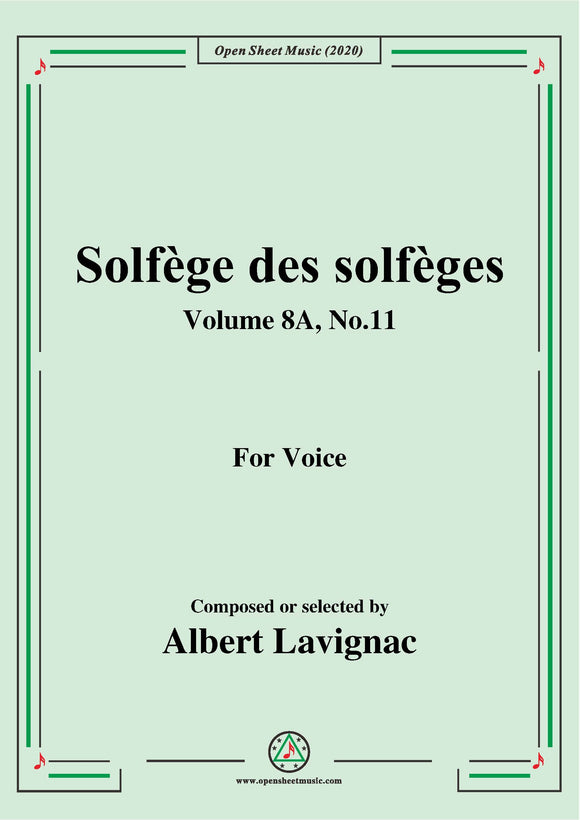Lavignac-Solfège des solfèges,Volume 8A,No.11