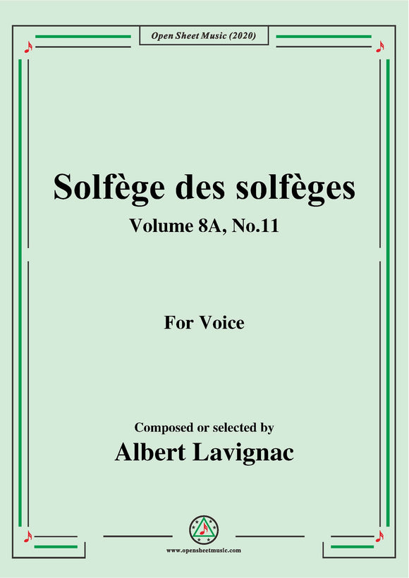 Lavignac-Solfège des solfèges,Volume 8A,No.11