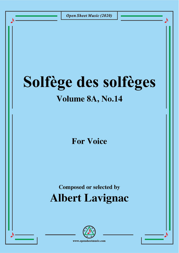 Lavignac-Solfège des solfèges,Volume 8A,No.14