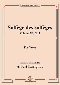 Lavignac-Solfege des solfeges,Volume 7B No.1,for Voice